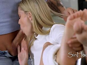 Blonde Candee, ready for anal fucking with feet and toes?