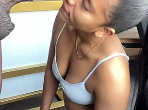 Beautiful Wife Blows Stepbrothers' Big Black Cocks In Amateur Couple Scene!