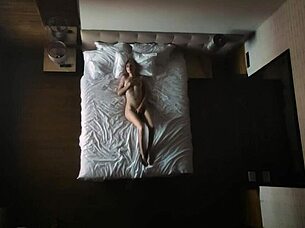 Milf Spied On Loving Her Small Tits in Bed