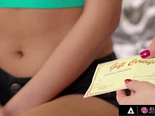 Gorgeous babes Darcie Dolce and Gianna Dior in lesbian massage