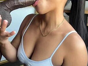 Beautiful Wife Blows Stepbrothers' Big Black Cocks In Amateur Couple Scene!