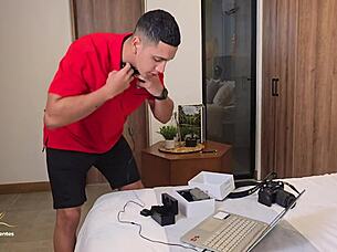 Did my stepson catch me masturbating with his mic?