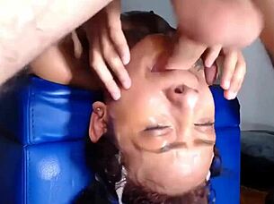 Sloppy deepthroat with destroyed latina