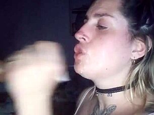 my friend came to visit, i decided to suck his cock, and he ended up fucking me hard until i got wet