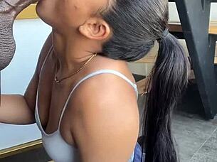 Beautiful Wife Blows Stepbrothers' Big Black Cocks In Amateur Couple Scene!