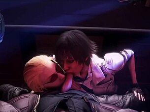 Lady deepthroats monster cock