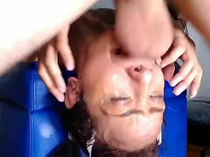 Sloppy deepthroat with destroyed latina