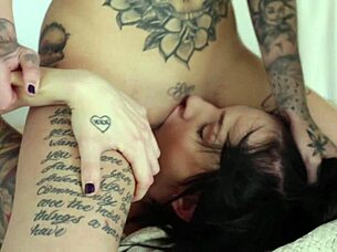 tattooed lesbian goths slip their tongues into soft pussy