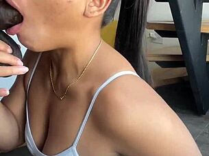 Beautiful Wife Blows Stepbrothers' Big Black Cocks In Amateur Couple Scene!