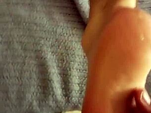 Cumshot Week- Day 4 Not Quite A Cumshot But The After Math Of One On The Feet Of Dirtysocks