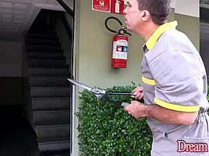 Oblivious Trans Mariana Lins Gets Ass And Mouth Filled With Cock.