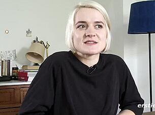 Luisa masturbates to a powerful squirting orgasm, soaking everything.