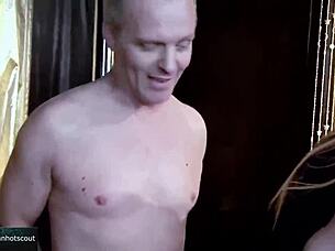 Two Sluts Pleasure Male in Threesome Action