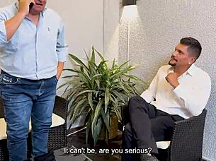 Curvy milf housewife fucks husband's best friend rough 😈.