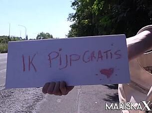 Blindly sex with two guys ended for Mariskax Caroline with a double penetration