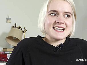 Luisa masturbates to a powerful squirting orgasm, soaking everything.