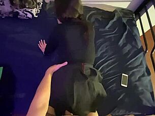 Amateur student bent over for anal after school?