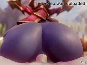 Shyvana rides your cock until you cum inside her in this cartoon animation 😈