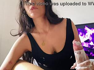 The stepbrother asks his stepmom to shave him