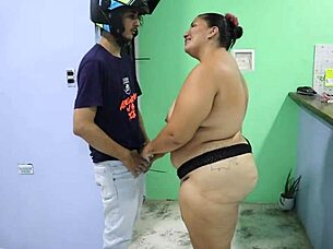 Pizza guy fucks girl with huge cock in bedroom!