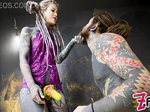 Alt Dominatrix Pegging Tattooed Worker In Anal Fuck With Dripping Dick Cumshot Female Domination