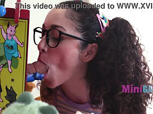 Pigtail petite fucks puppet master