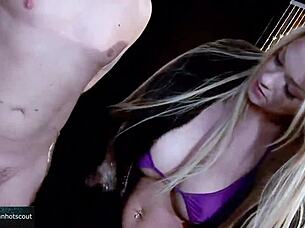 Two Sluts Pleasure Male in Threesome Action