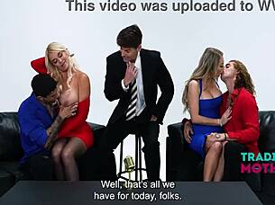 Stepmoms Swap Stepsons In Gangbang Fuck!