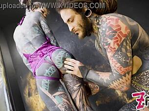 Alt Dominatrix Pegging Tattooed Worker In Anal Fuck With Dripping Dick Cumshot Female Domination