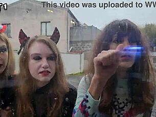 Scary Halloween Party with Five Girls