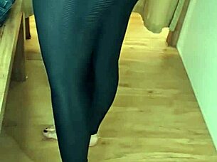 Karina And Lucas Get Intense In Store Shower Trying On Sensual Leggings