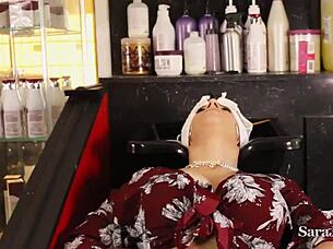 Nervous Sara Jay dildo fucks herself before interview job