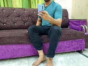 Stepmom catches me filming and lets me cum on her hairy pussy