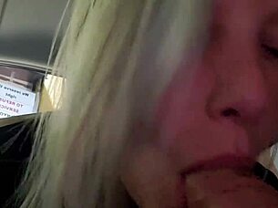 petite blonde flashes at party, sucks cock publicly