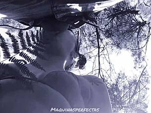 bluee takes on a monster cock in an outdoor deepthroat session ending with a facial