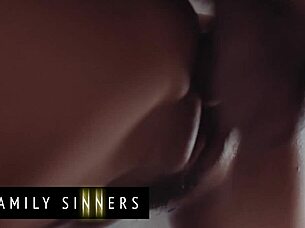 beautiful petite brunette in a family story with her grandpa