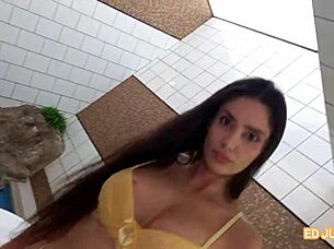 Ed junior fucks vitória camargo bareback with oiled ass in anal