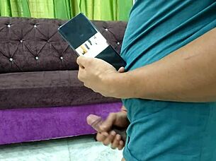 Stepmom catches me filming and lets me cum on her hairy pussy