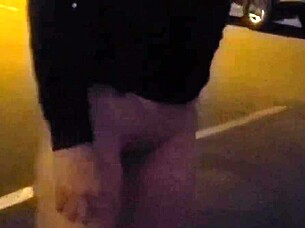 petite blonde flashes at party, sucks cock publicly