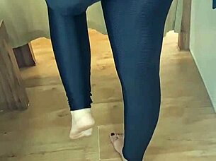 Karina And Lucas Get Intense In Store Shower Trying On Sensual Leggings