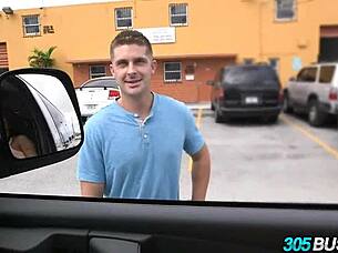 Juicy latina rides the bus for some public fun