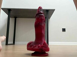 Fat Machine Uses Dildo For Creampie On Bed