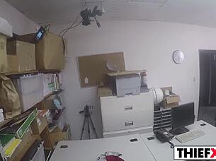 Pervert officer punishes her for theft in the garage