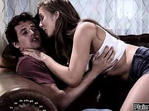 With her bf away, his twin dives into deepthroat and fucking her petite body 😈 big tits bouncing wildly