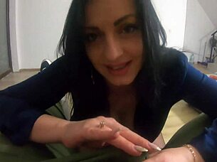 Milfycalla screams during face fuck cum play in hot jacket and slutty clothes!