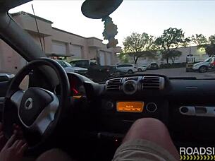 Roadside babe huge tits mechanic blowjob