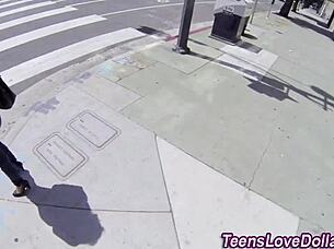 This amateur teen is getting cum soaked outdoors! 😏