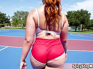 Chubby housewife gets her big ass pounded by gym instructor