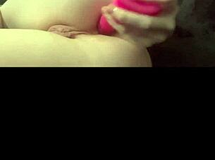 Horny British slut girlfriend performs blowjob and reaches orgasm on webcam