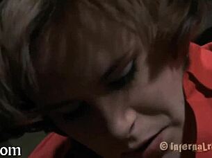 The bound submissive needs a hardcore blowjob now.